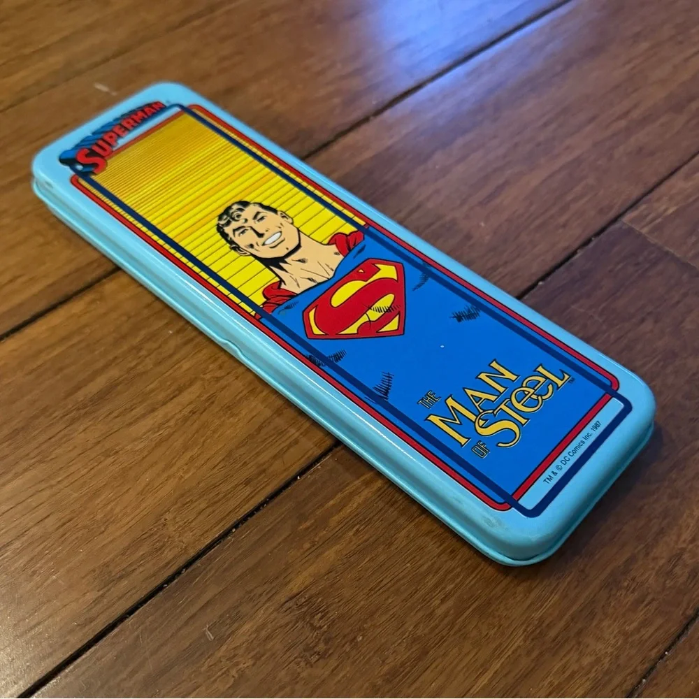 Vintage 1987 DC Comics Superman Man of Steel Pencil Case